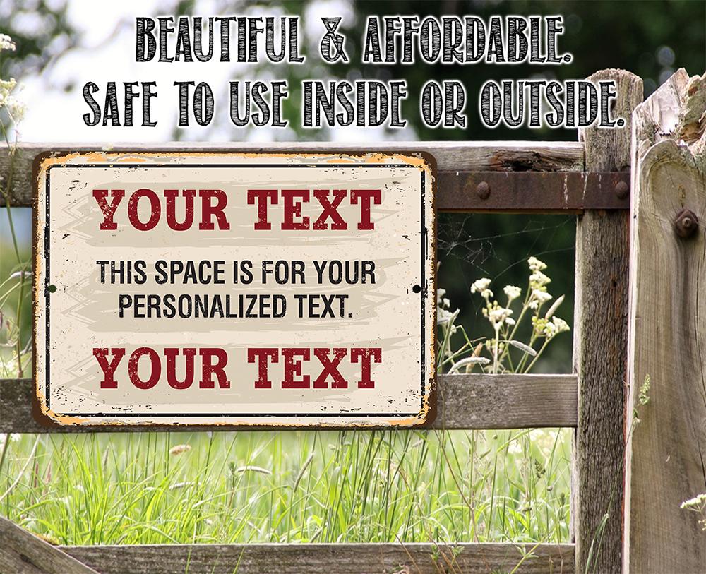 Personalized - Custom Text - Metal Sign