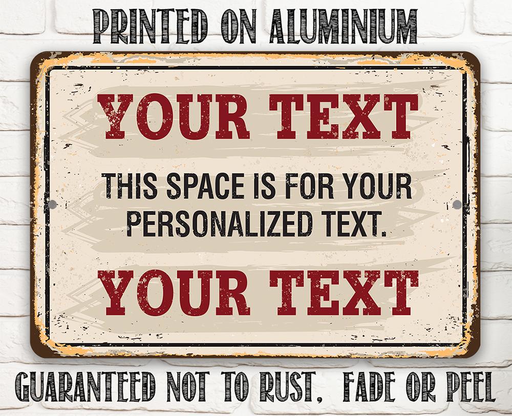 Personalized - Custom Text - Metal Sign