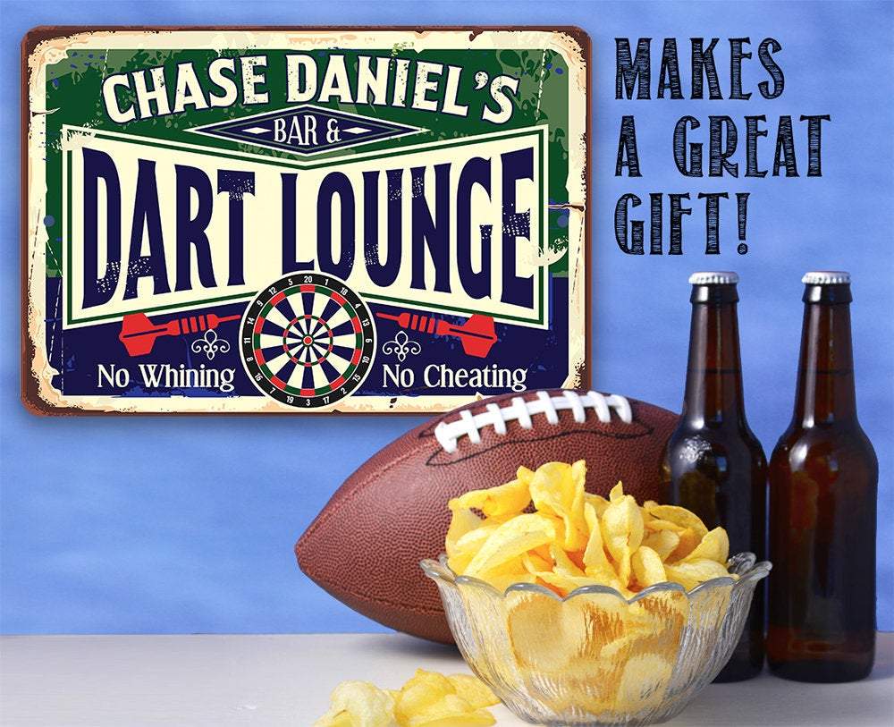 Personalized - Dart Lounge and Bar - Metal Sign