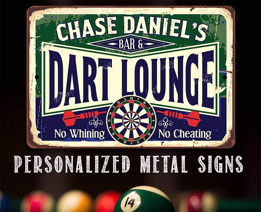 Personalized - Dart Lounge and Bar - Metal Sign