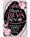 Personalized - Diva Den - Metal Sign