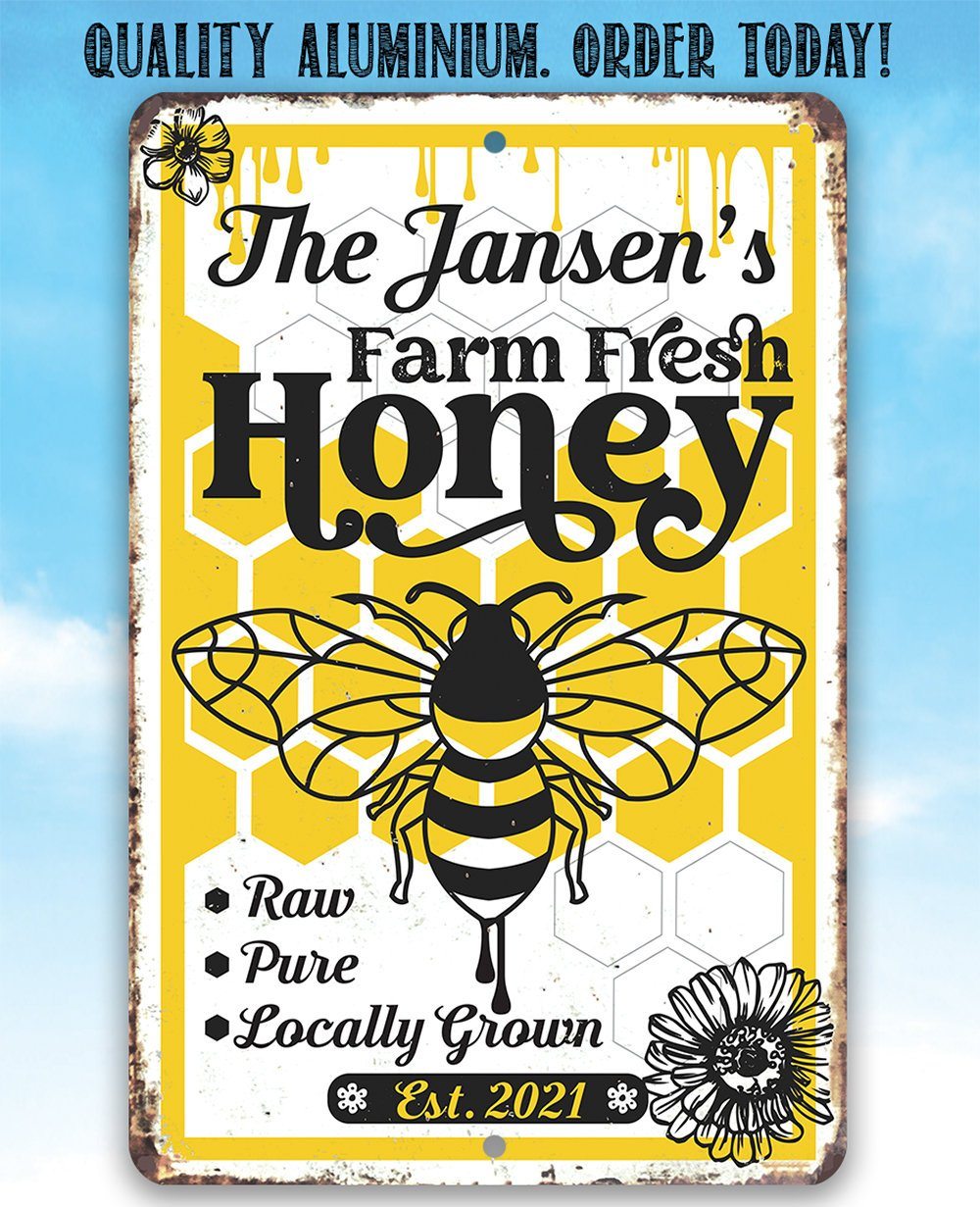 Personalized - Farm Fresh Honey - Metal Sign