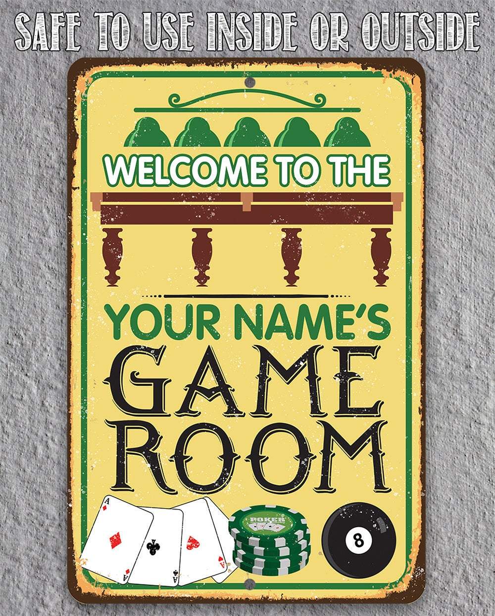 Personalized - Game Room Play Nice - Metal Sign