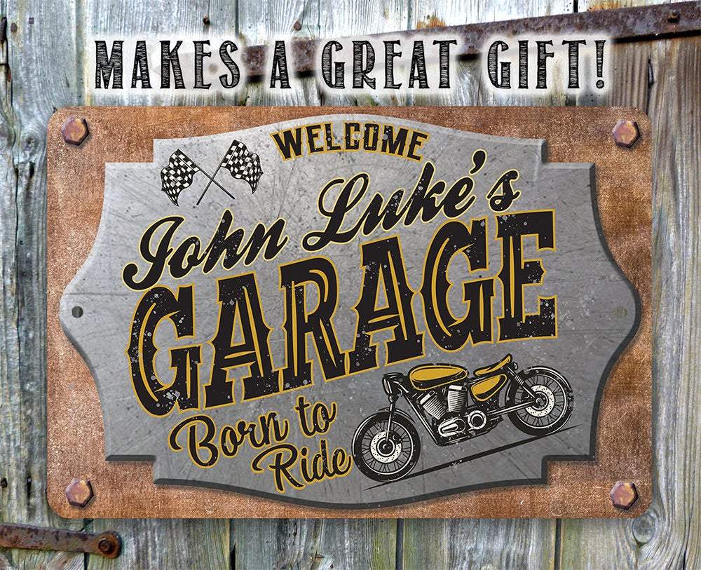 Personalized - Garage Motorcycle - Metal Sign
