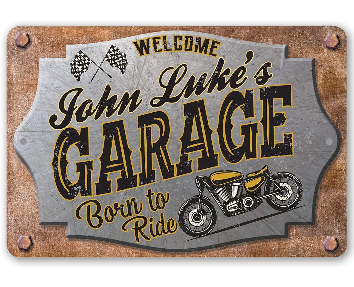 Personalized - Garage Motorcycle - Metal Sign