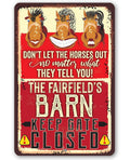 Personalized - Gate Closed Horses - Metal Sign