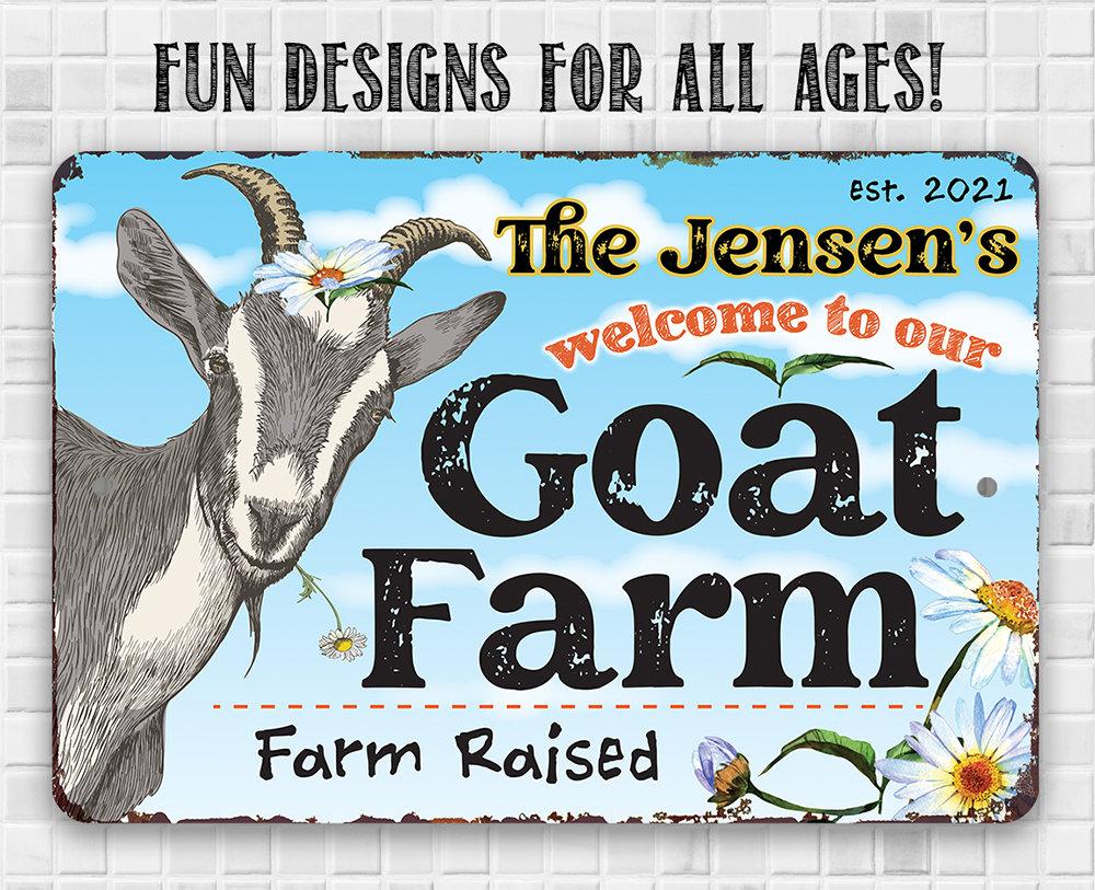 Personalized - Goat Farm - Metal Sign
