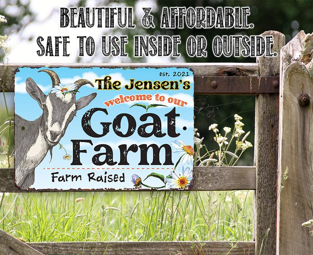 Personalized - Goat Farm - Metal Sign