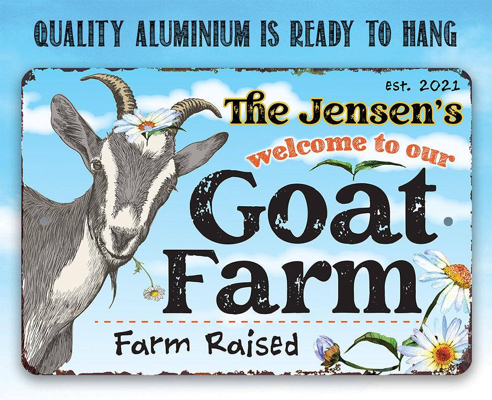 Personalized - Goat Farm - Metal Sign