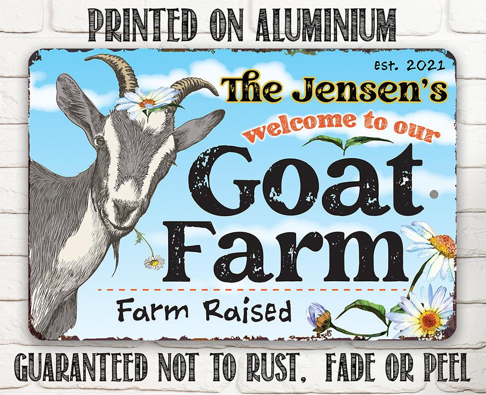 Personalized - Goat Farm - Metal Sign