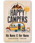 Personalized - Happy Campers - Metal Sign