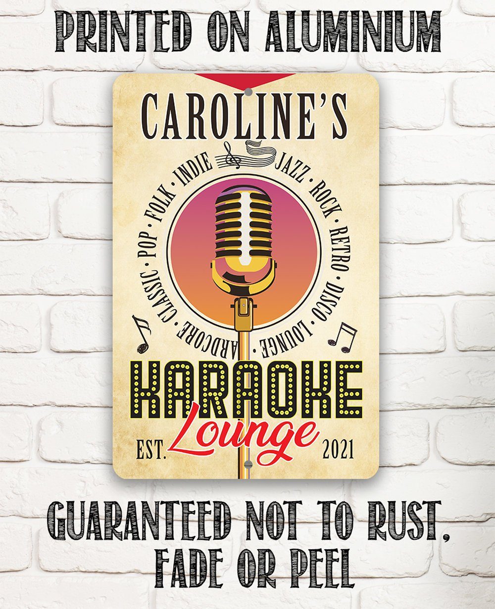 Personalized - Karaoke Lounge - Metal Sign