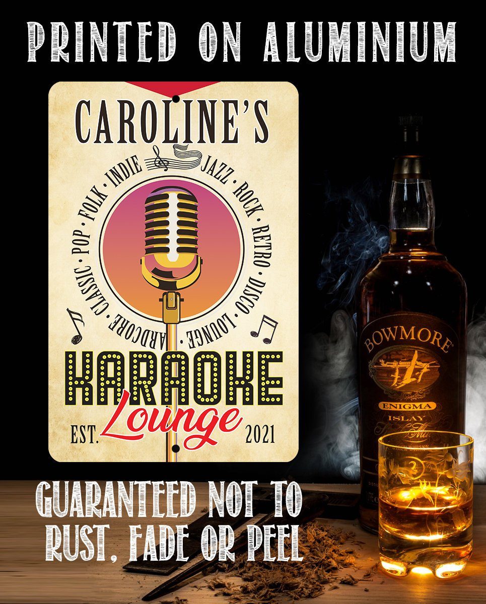 Personalized - Karaoke Lounge - Metal Sign