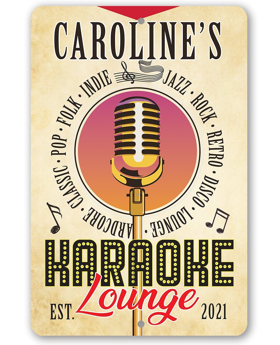 Personalized - Karaoke Lounge - Metal Sign