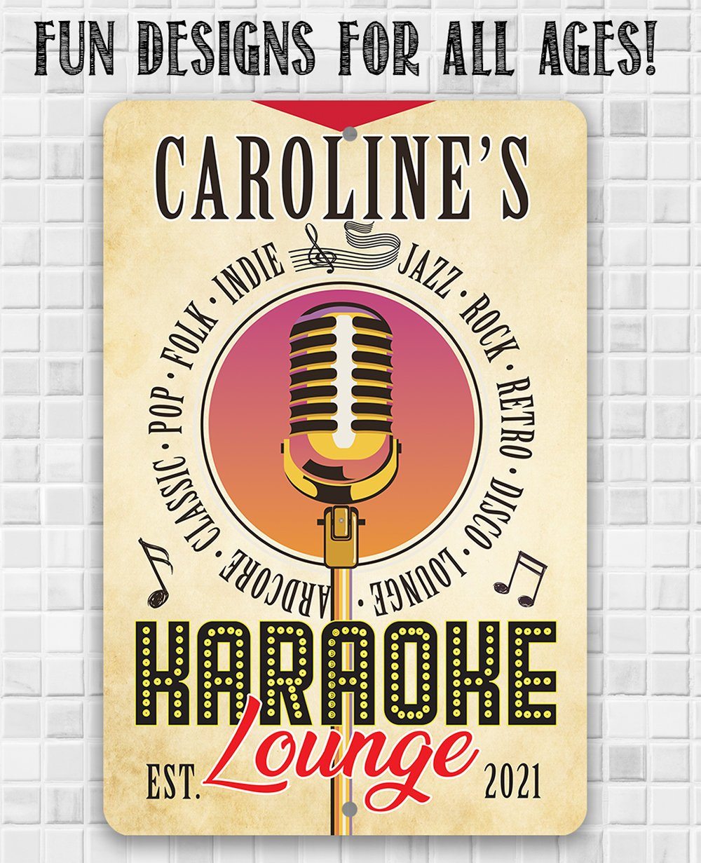 Personalized - Karaoke Lounge - Metal Sign