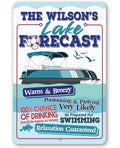 Personalized - Lake Forecast Pontoon - Metal Sign