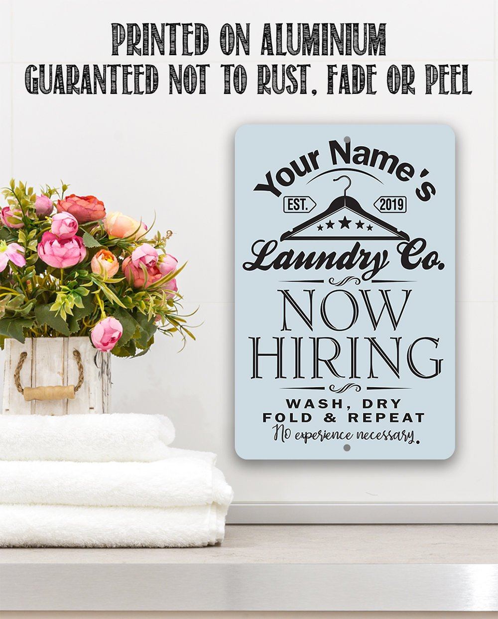 Personalized - Laundry - Metal Sign
