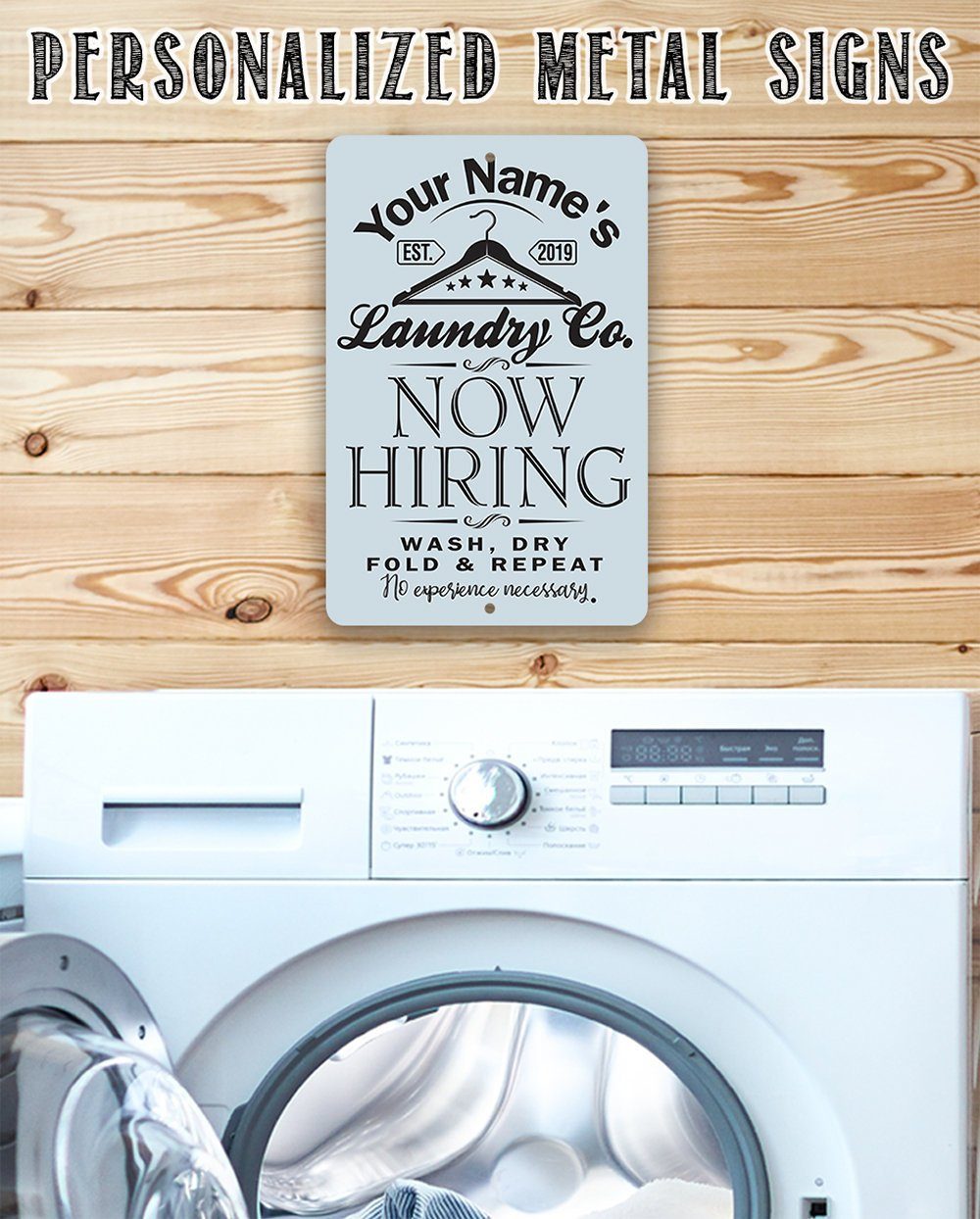 Personalized - Laundry - Metal Sign