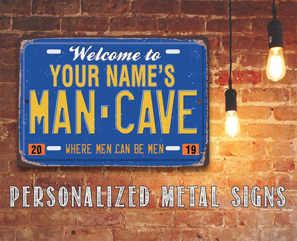 Personalized - Man Cave License Plate - Metal Sign
