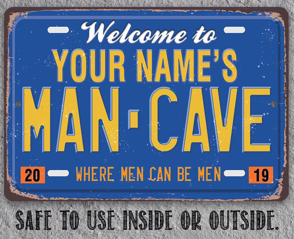 Personalized - Man Cave License Plate - Metal Sign