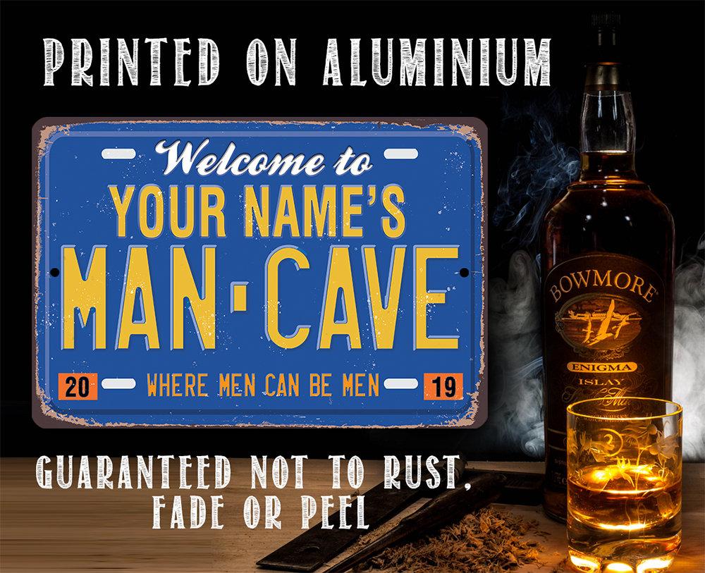 Personalized - Man Cave License Plate - Metal Sign