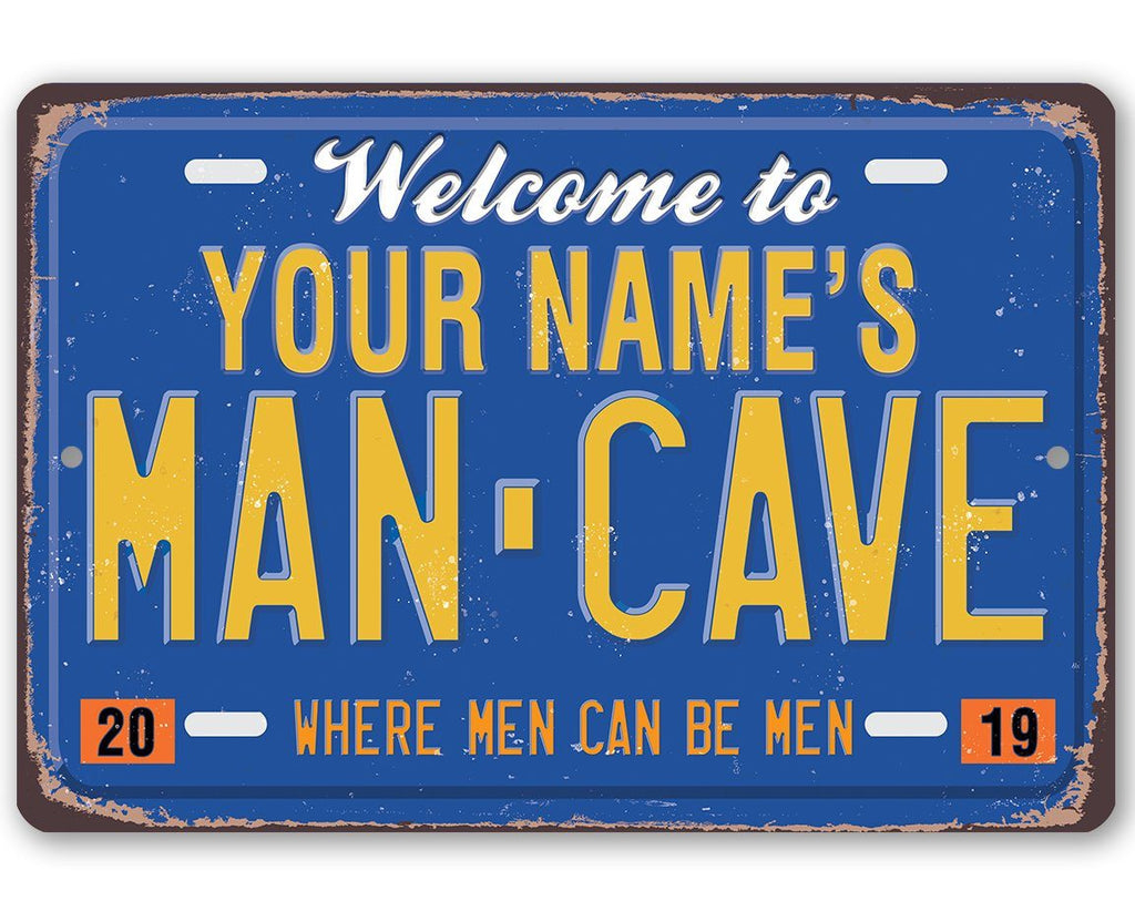 Personalized - Man Cave License Plate - Metal Sign