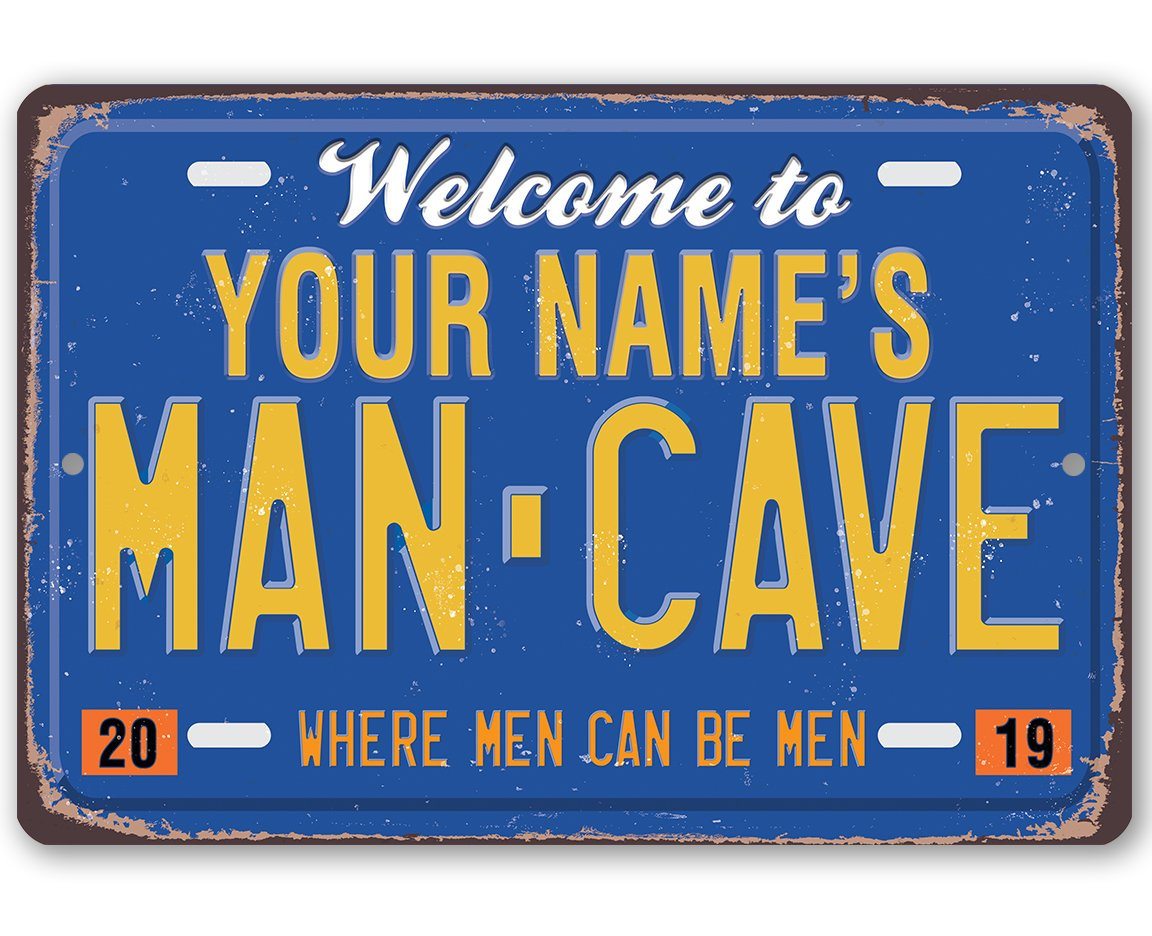 Personalized - Man Cave License Plate - Metal Sign