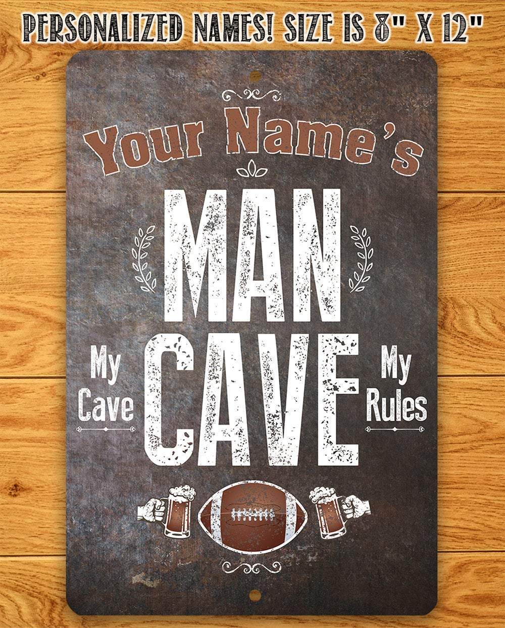 Personalized - Man Cave - Metal Sign