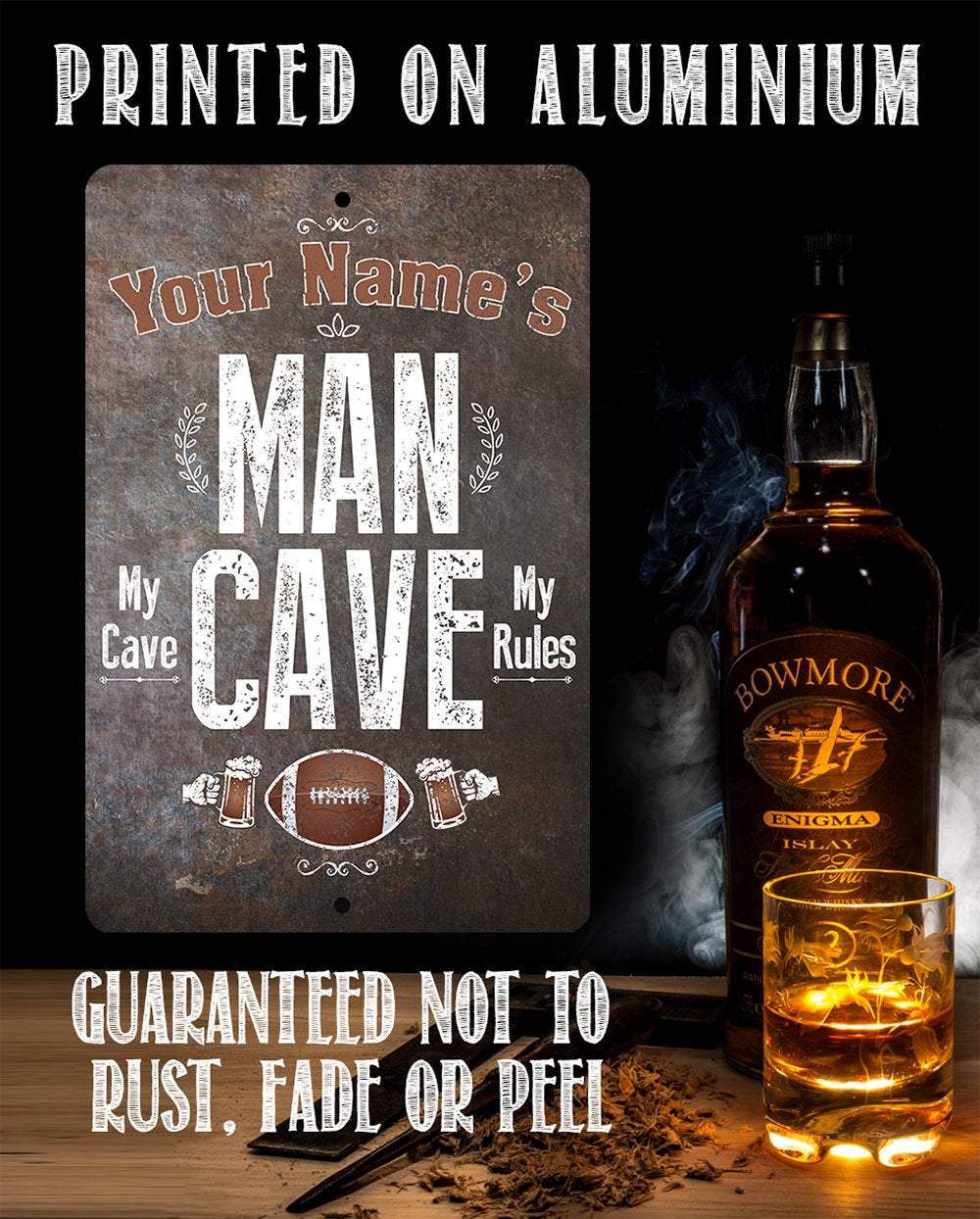 Personalized - Man Cave - Metal Sign