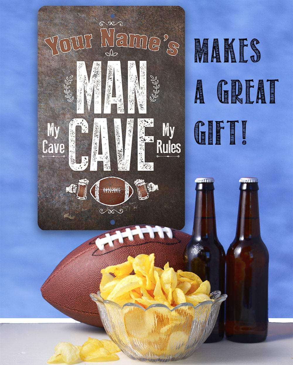 Personalized - Man Cave - Metal Sign