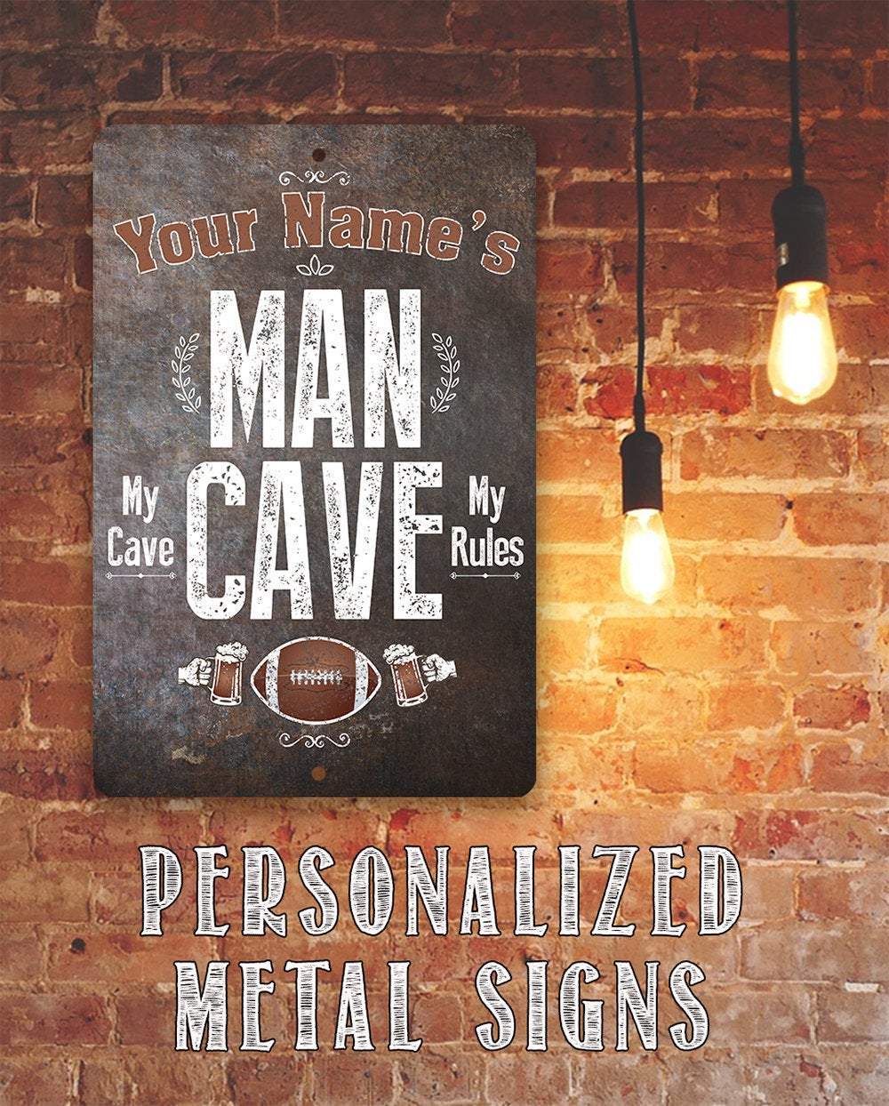 Personalized - Man Cave - Metal Sign