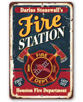 Personalized - Fire Station - Metal Sign