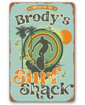 Personalized - Surf Shack Surfing Guy - Metal Sign