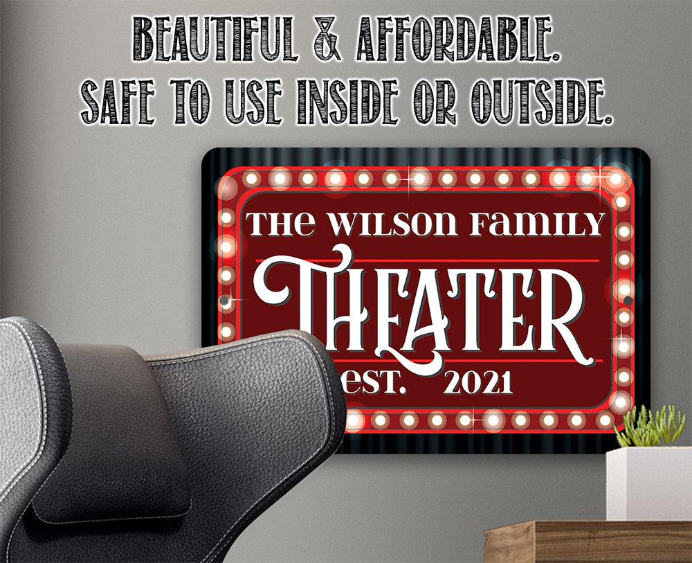 Personalized - Theater Family Name - Metal Sign