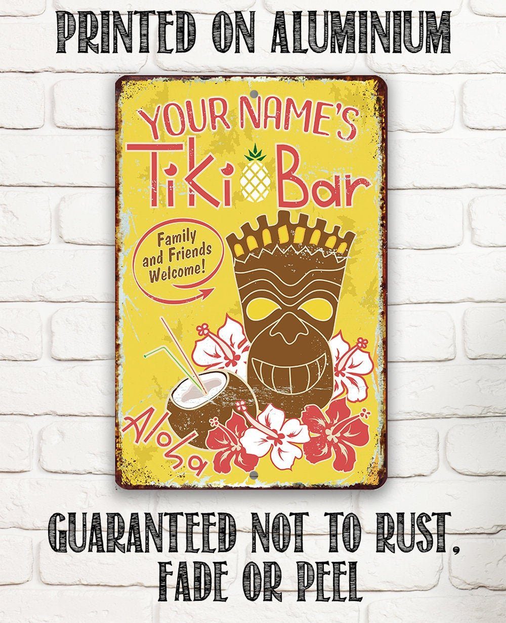 Personalized - Tiki Bar - Metal Sign