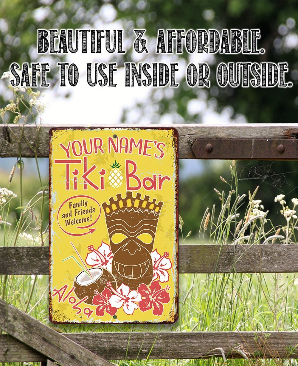 Personalized - Tiki Bar - Metal Sign