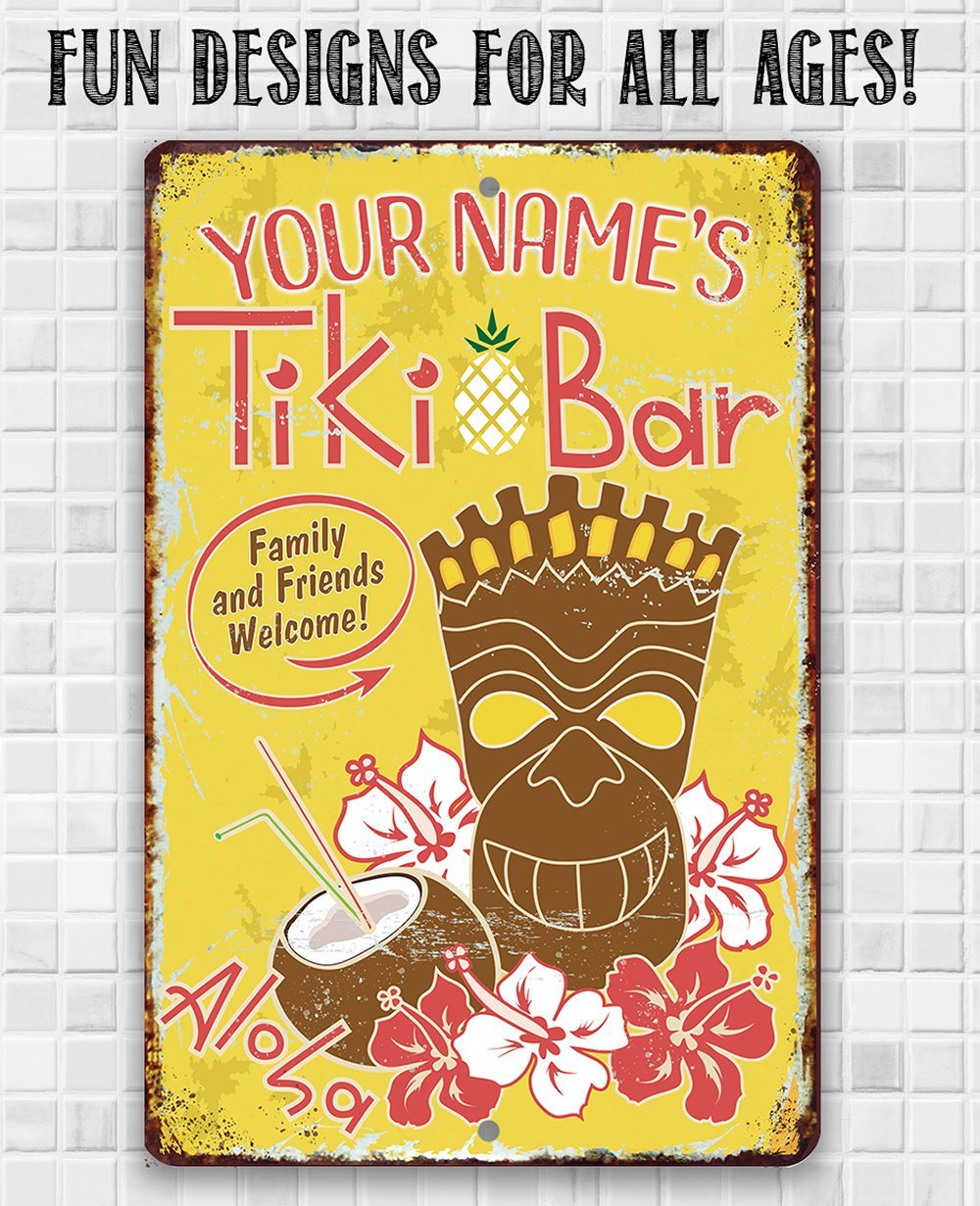 Personalized - Tiki Bar - Metal Sign