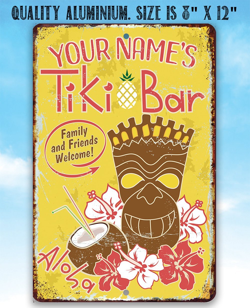 Personalized - Tiki Bar - Metal Sign