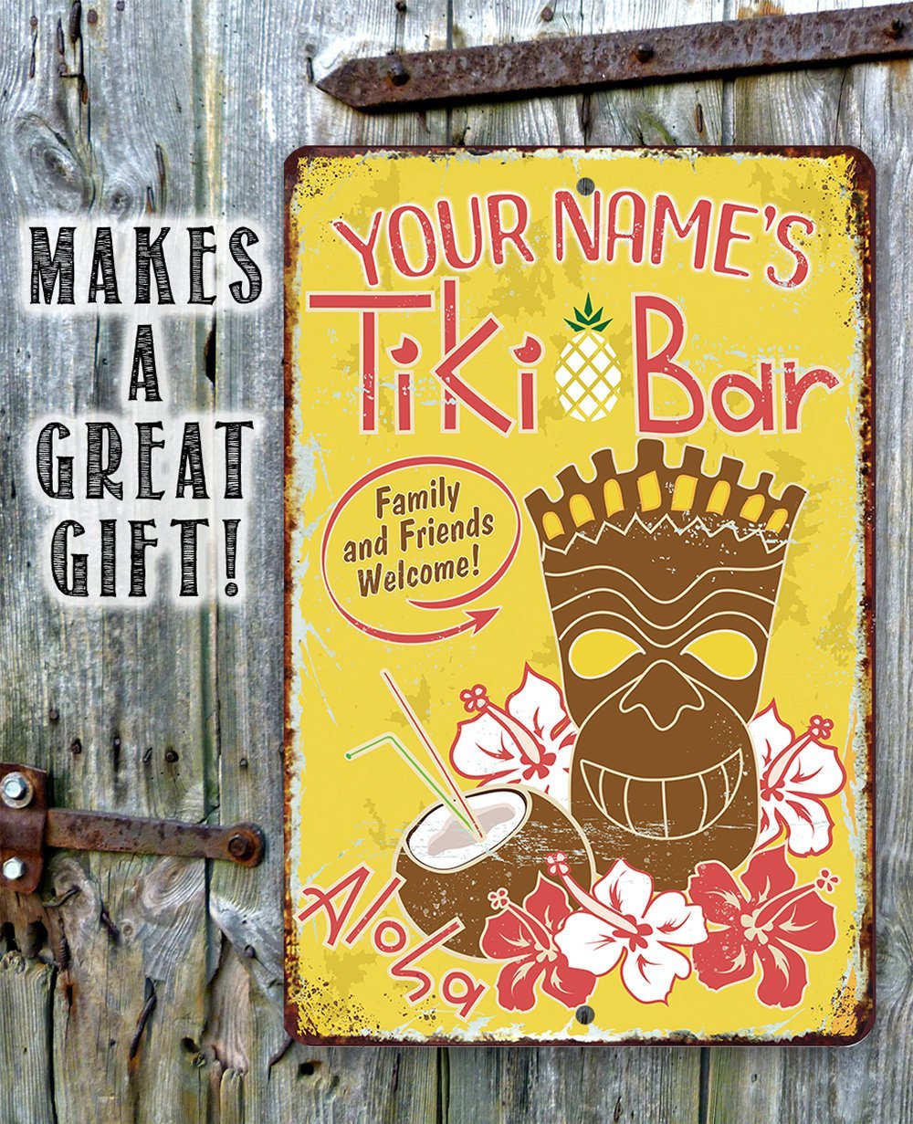 Personalized - Tiki Bar - Metal Sign