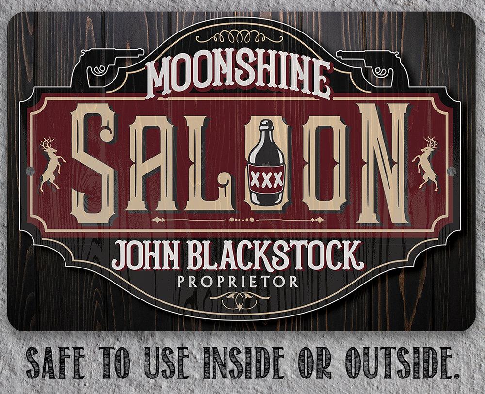 Personalized - Moonshine Saloon - Metal Sign