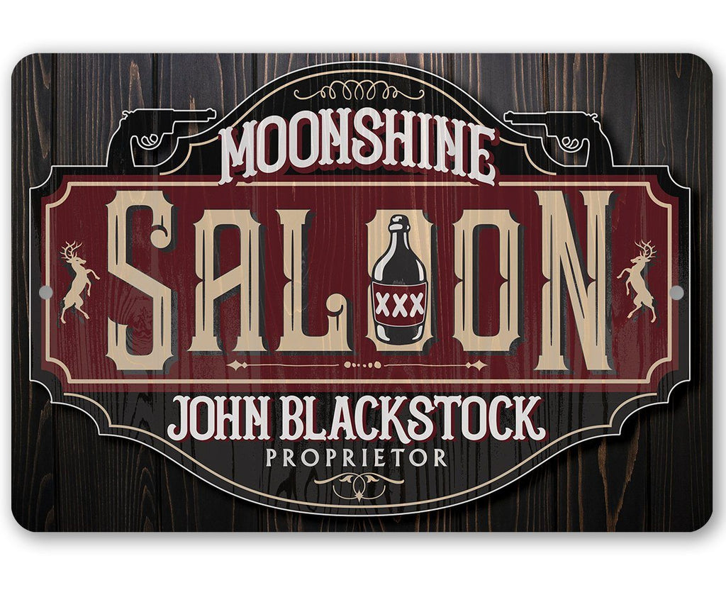 Personalized - Moonshine Saloon - Metal Sign
