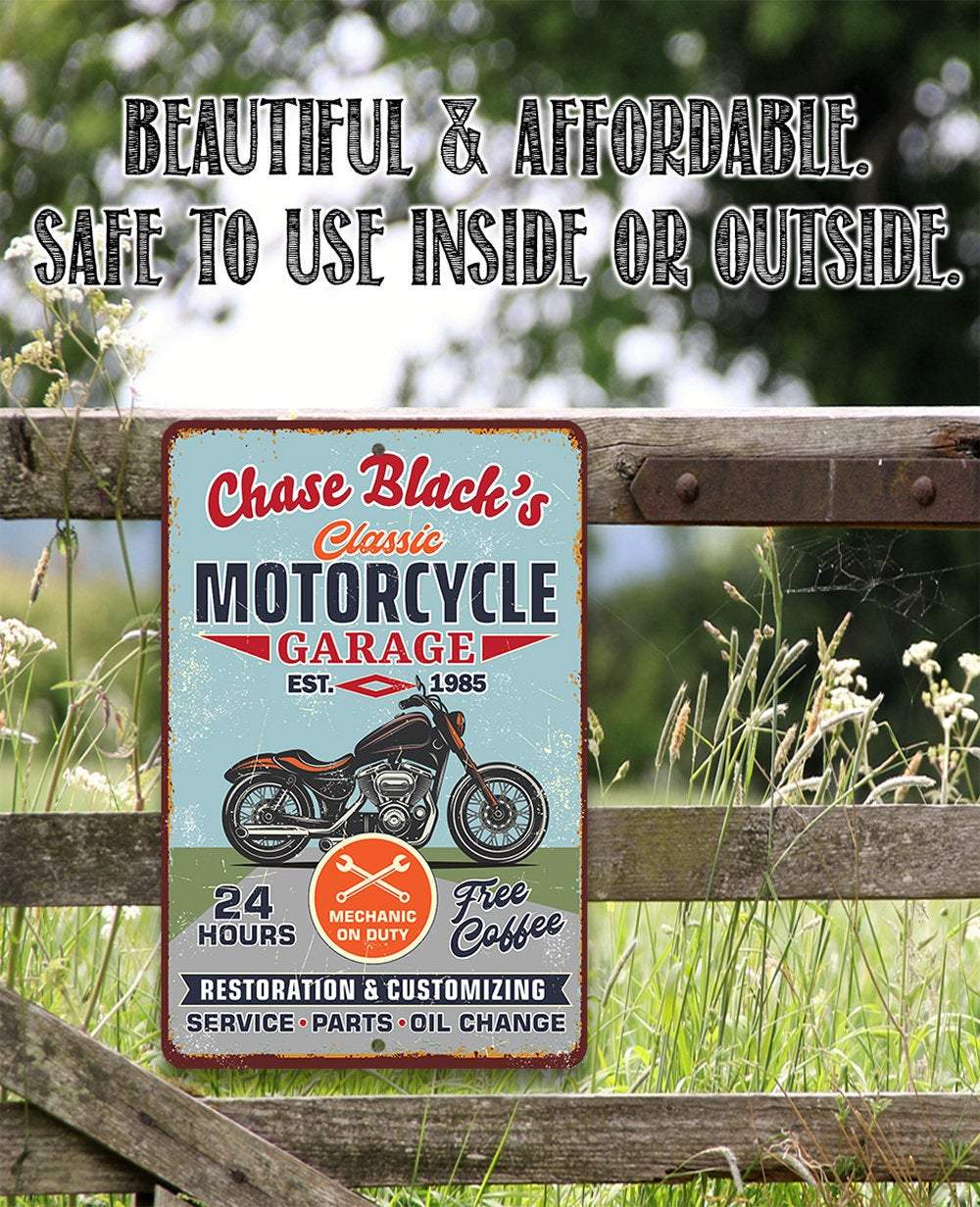 Personalized - Motorcycle Repair Garage - Metal Sign