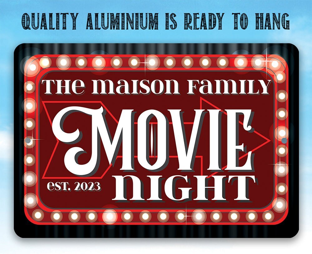 Personalized - Movie Night - Metal Sign