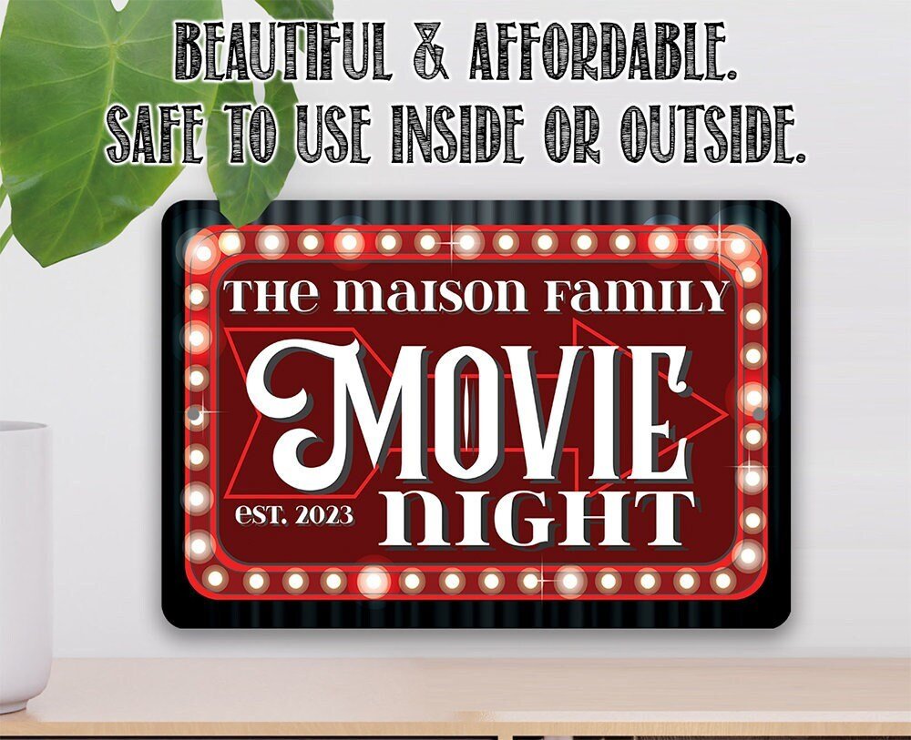Personalized - Movie Night - Metal Sign