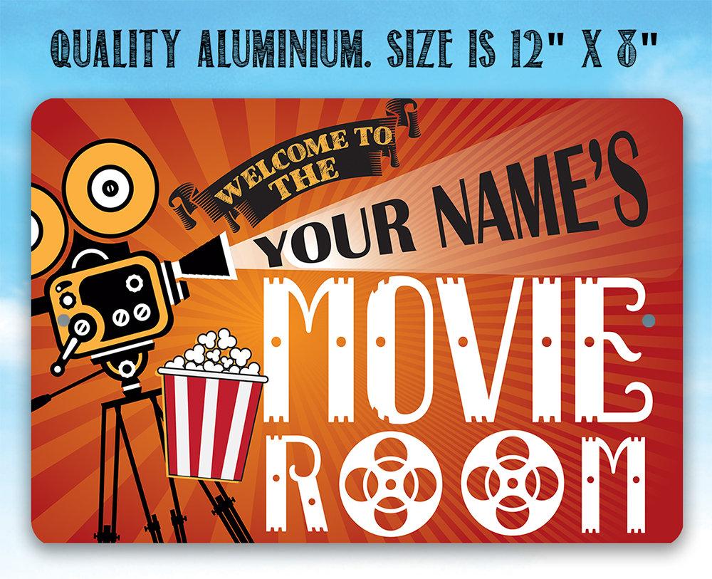 Personalized - Movie Room - Metal Sign