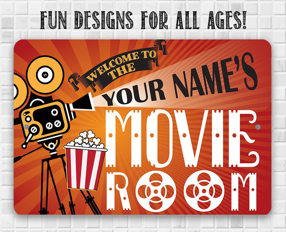 Personalized - Movie Room - Metal Sign