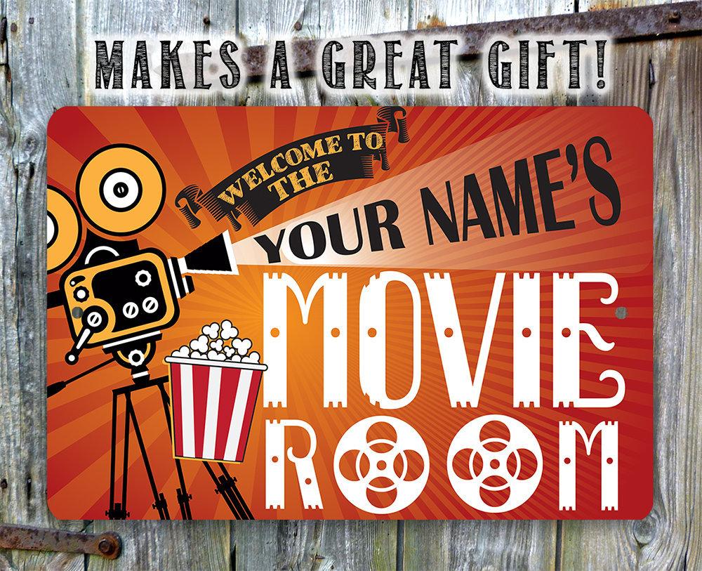 Personalized - Movie Room - Metal Sign