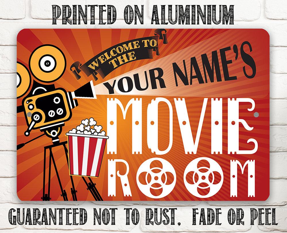 Personalized - Movie Room - Metal Sign