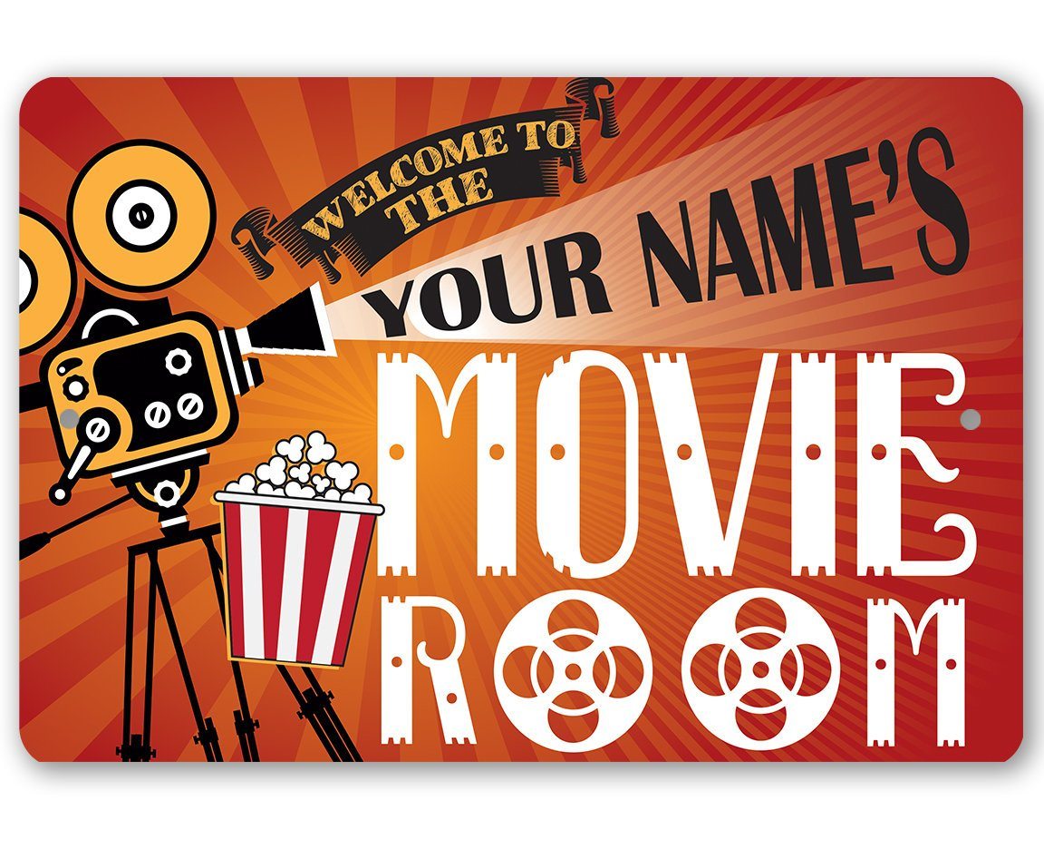 Personalized - Movie Room - Metal Sign