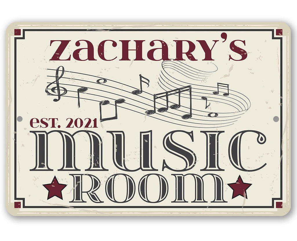 Personalized - Music Room - Metal Sign